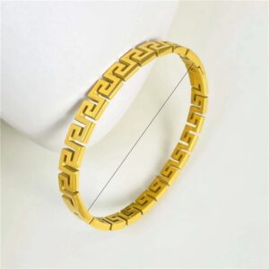 Meander Style Bangle Bracelet