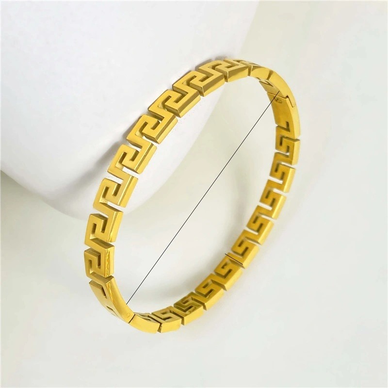 Meander Style Bangle Bracelet